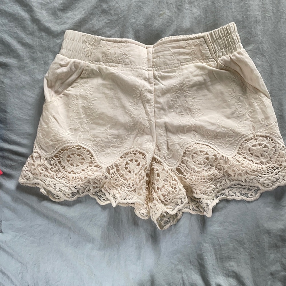 White Lace Target Shorts
